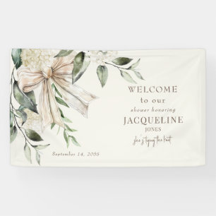 Cream The Knot Bow Dusche Begrüßungszeichen Banner