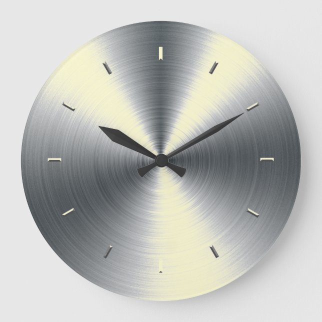 Cream Tone Colored Große Wanduhr (Vorderseite)