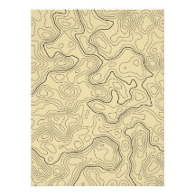 Cream Topographic Map Wall Poster