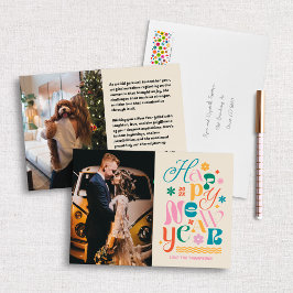 Cream Trendy Schriftart Mix Neujahrskarte Feiertagskarte