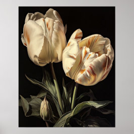 Cream Tulip Blume Art Print Poster