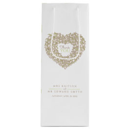 Cream tulip heart art danke Gastgeschenk Hochzeit Geschenktüte Für Weinflaschen