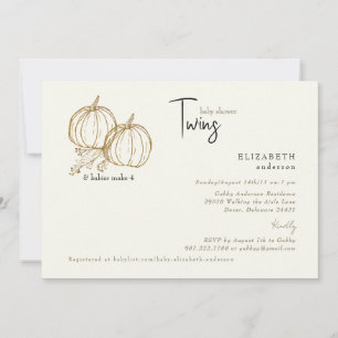 Cream Twins Little Pumpkins Babyparty Einladung