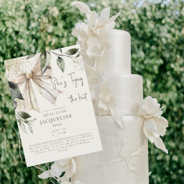 Cream Tying the Knot Bow Polterabend Einladung