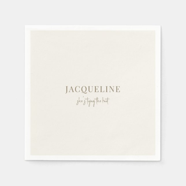 Cream Tying the Knot Cocktail Serviette (Vorderseite)