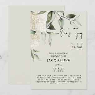 Cream Tying the Knot Hydrangeas Brautparty Einladung