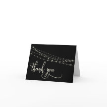 Cream Typografy 32 Black String Lights Vielen Dank