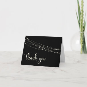 Cream Typography 30 Black Light String Thank You 1 Dankeskarte