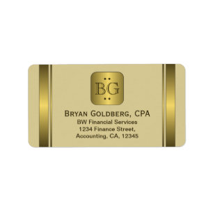 Cream und Gold Plate Elegante Adressetiketten