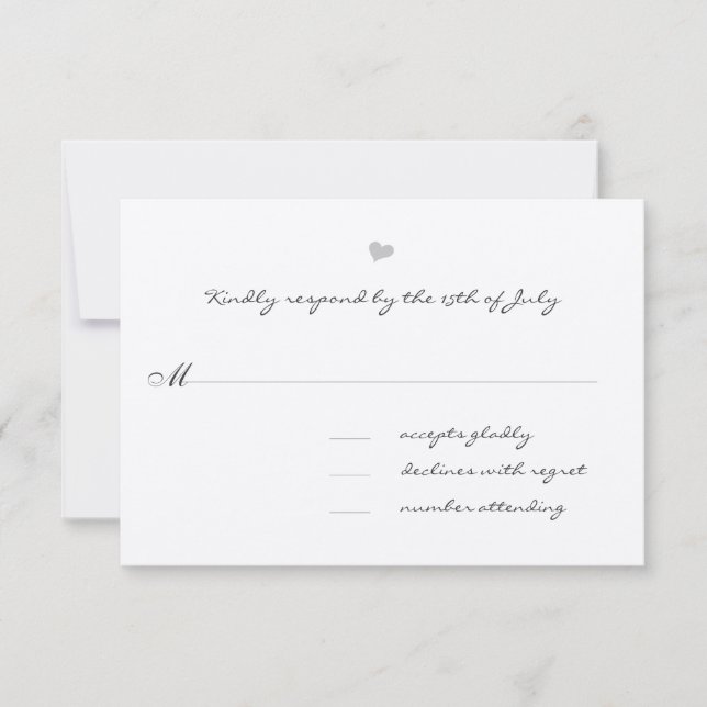 Cream Wedding Response Card RSVP Karte (Vorderseite)