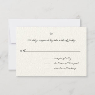 Cream Wedding Response Card RSVP Karte
