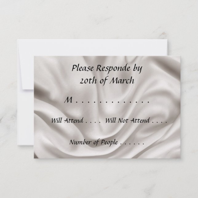 Cream Wedding RSVP Set Karte (Vorderseite)