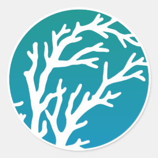Cream Wheels Blue Tree Runder Aufkleber