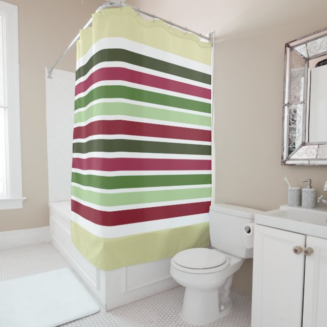 Cream White Burgundy Duschvorhang (Beispiel)