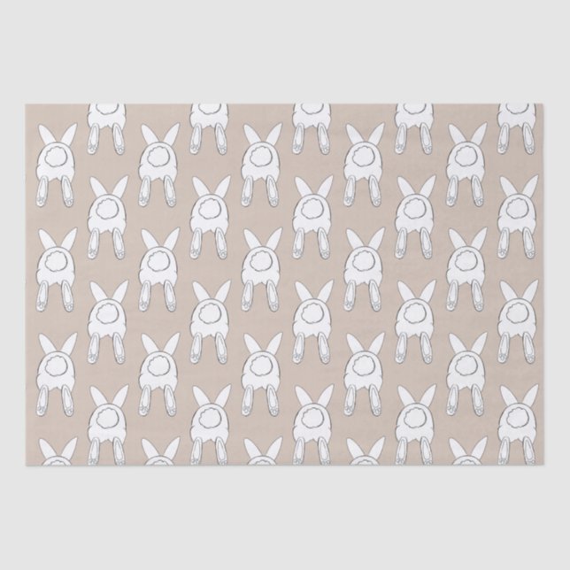 Cream White Happy Oaster Bunnies Seidenpapier (Vorderseite)