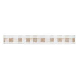 Cream White Plaid Stripes Ripsband
