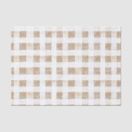 Cream White Plaid Stripes Seidenpapier