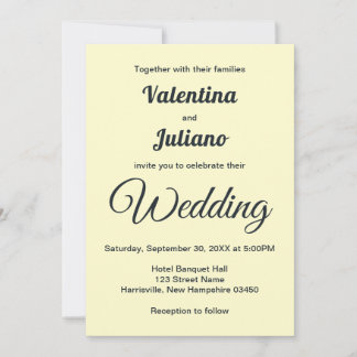 Cream With Slate Text Wedding Invitation Einladung
