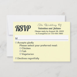 Cream With Slate Text Wedding RSVP