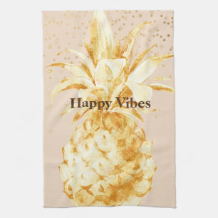 Cream Yellow Gold Ananas Geschirrtuch