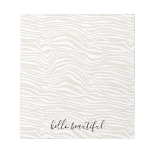 Cream Zebra Print Notizblock