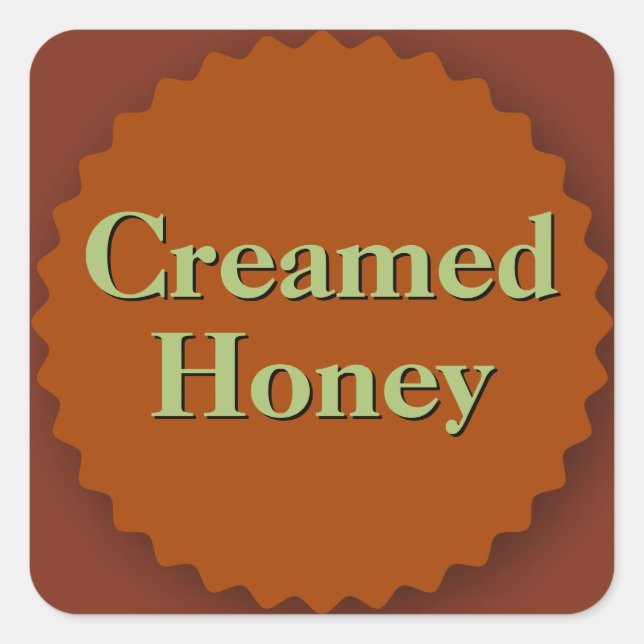 Creamed Honey Jar Dark Amber Quadratischer Aufkleber (Vorderseite)