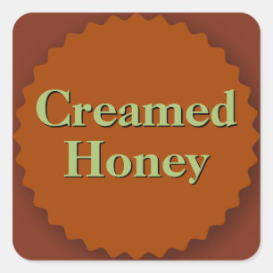 Creamed Honey Jar Dark Amber Quadratischer Aufkleber