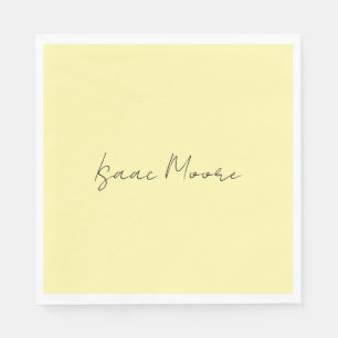 Creamfarbene einfache elegante Schrift Kalligrafie Serviette