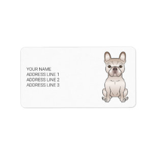 Creamfarbener Französische Bulldogge / Frenchie Hu Adressaufkleber