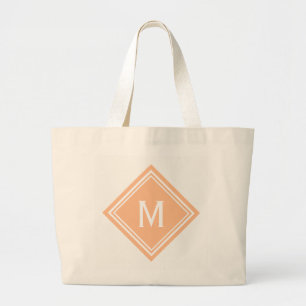 Creamsikel Orange Diamond Monogram Jumbo Stoffbeutel