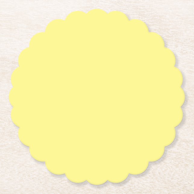 Creamy Bale Pastel Butter Gelb Solid Paper Plate Untersetzer (Vorderseite)