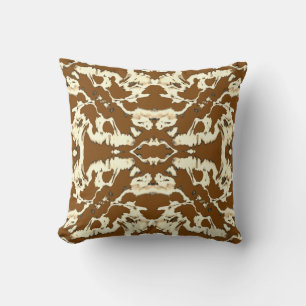 Creamy Beige Brown Verziert Symmetrie Kissen