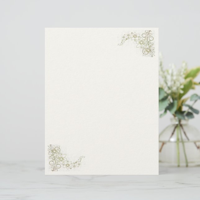 Creamy Beige Stationery (Stehend Vorderseite)