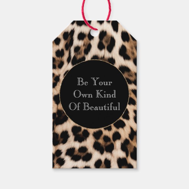 Creamy Brown Black Leopard Print Geschenkanhänger (Vorderseite)