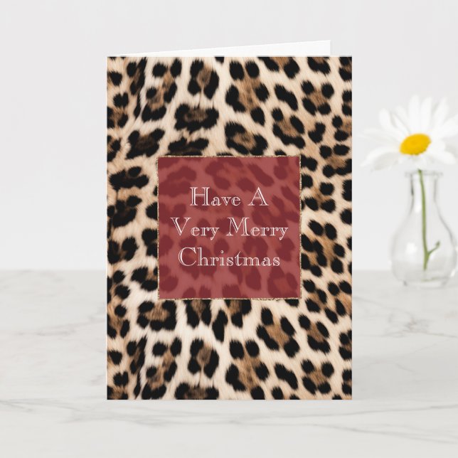 Creamy Brown Black Leopard Print Karte (Kleine Pflanze)