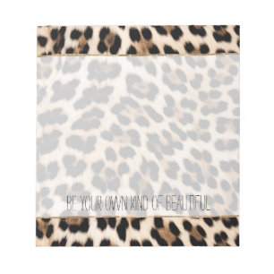 Creamy Brown Black Leopard Print Notizblock