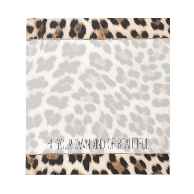 Creamy Brown Black Leopard Print Notizblock (Vorderseite)