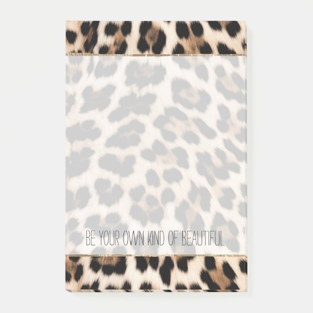 Creamy Brown Black Leopard Print Post-it Klebezettel (Vorderseite)