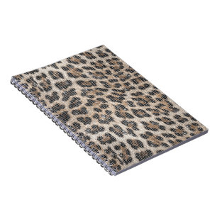Creamy Brown Black Leopard Sparkle Notizblock