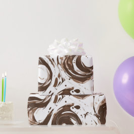Creamy Brown Chocolate Wirbel Geburtstag Geschenkpapier