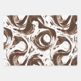 Creamy Brown Chocolate Wirbel Geburtstag Geschenkpapier Set
