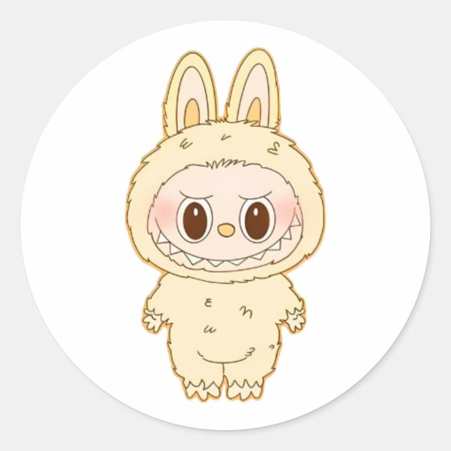 Creamy Bunny Sweetie Runder Aufkleber (Vorderseite)