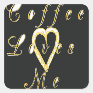 Creamy Coffee Lovers Design Quadratischer Aufkleber