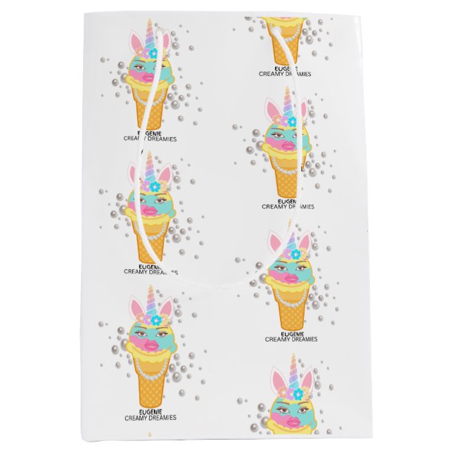 Creamy Dreamies Birthday Wrapping Paper Mittlere Geschenktüte (Vorderseite)