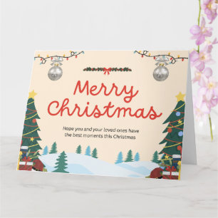 Creamy Elegance Illustrative Merry Christmas Gree Karte