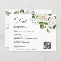 Creamy Floral Eucalyptus QR code Details Wedding