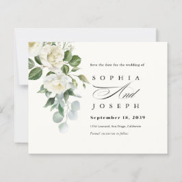 Creamy Floral Eucalyptus Wedding Save the date