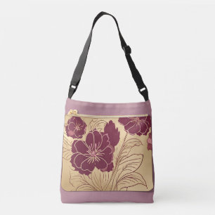 Creamy Floral Powder Kunst Tragetaschen Mit Langen Trägern