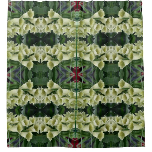 Creamy Foxglove Blume Abstrakt Duschvorhang (Vorderseite)