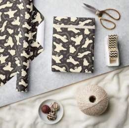 Creamy Ghosts - Halloween-Muster. Geschenkpapier